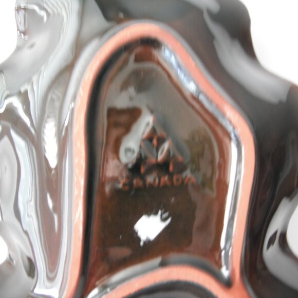 Vintage Blue Mountain Serving Tray Leaf Dish Large Turquoise 12" L x 9 1/2 W - Picture 5 of 5